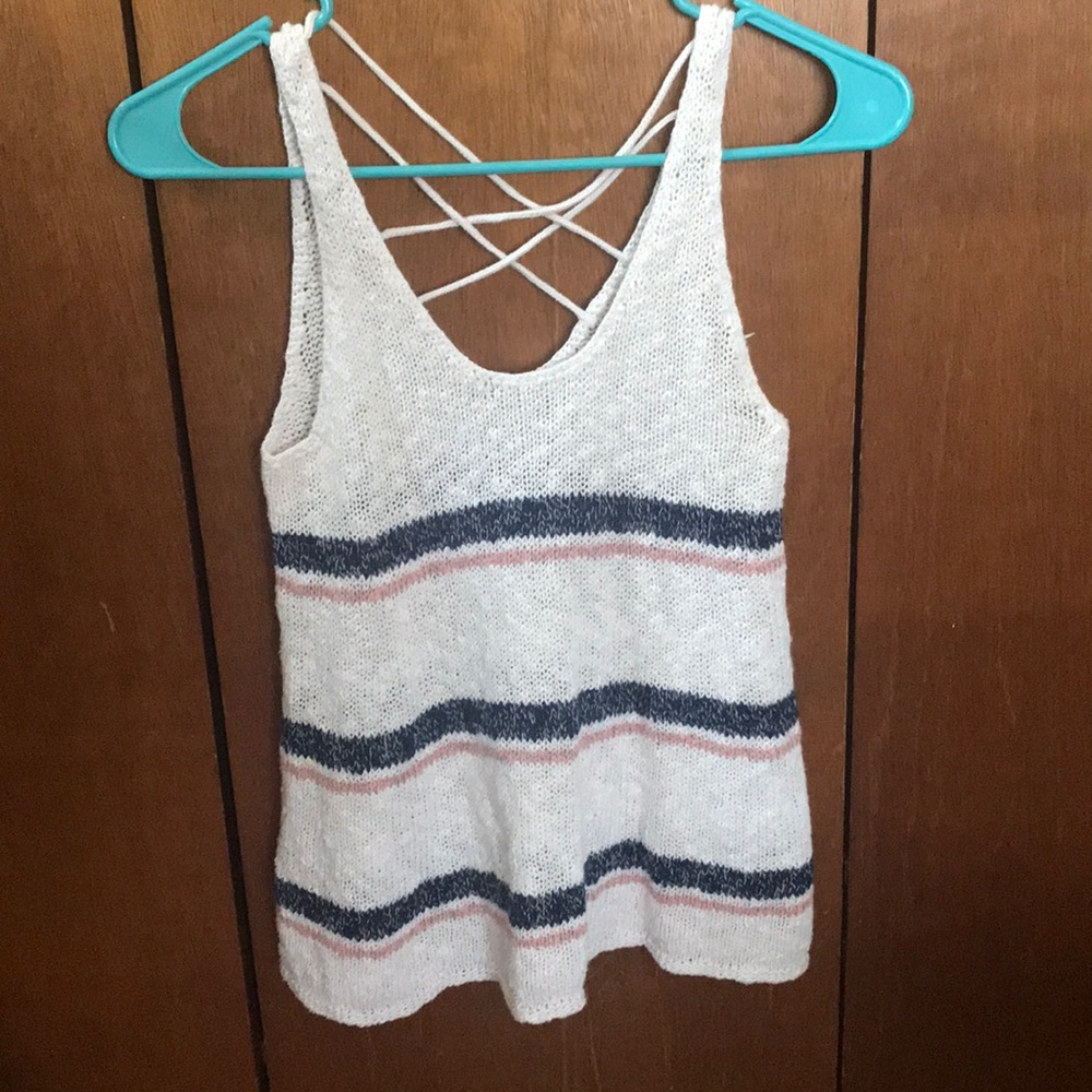 Knitted cross back tank top